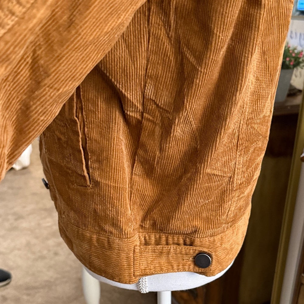 ASOS Denim Corduroy Sherpa Jacket -Brown - Size US 6 - Picture 10 of 16